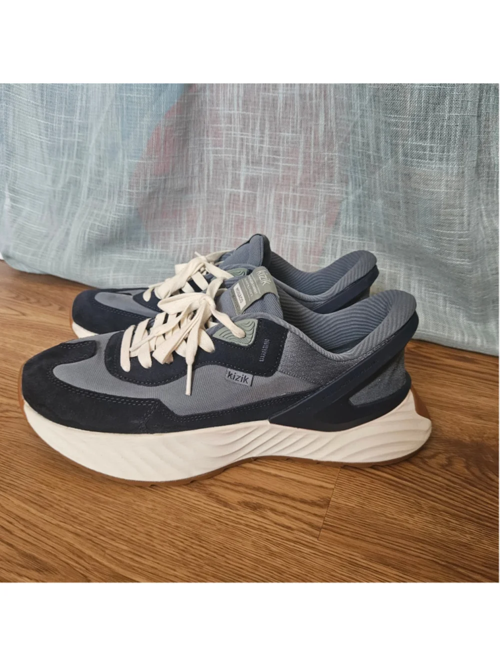 Kizik Monaco Stormy Weather Blue Hands Free Lace Up Sneakers Womens 11 Active
